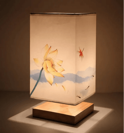Orientalische Blütenglühlampe - Natürliches Holzdesign