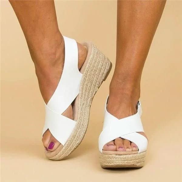 Sandalique – Orthopädische Damen Keilsandalen mit Kreuzriemen für Komfort & Stil