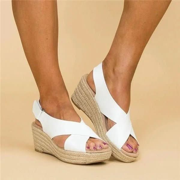 Sandalique – Orthopädische Damen Keilsandalen mit Kreuzriemen für Komfort & Stil