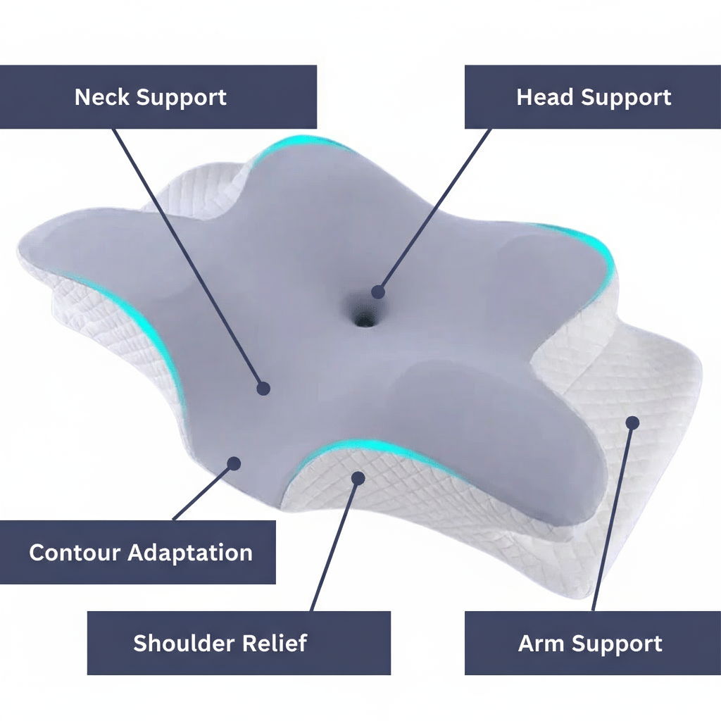 GESUNDPUR PILLOW – Orthopädisches Memory Foam Kissen für Nacken- & Schulterschmerzfreiheit