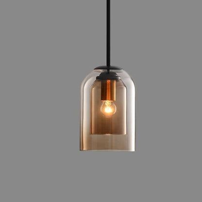 Mica Mid-Century Pendelleuchten mit doppeltem Glas