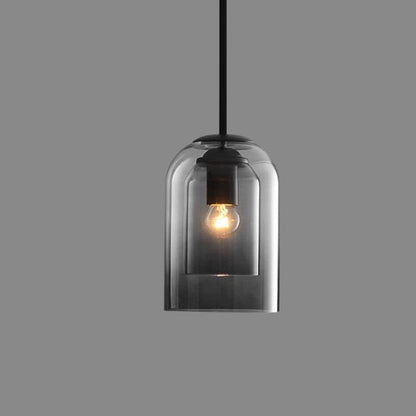 Mica Mid-Century Pendelleuchten mit doppeltem Glas