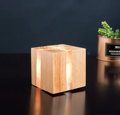 QuadCrackle Wandleuchte Holz - Japanische Eleganz