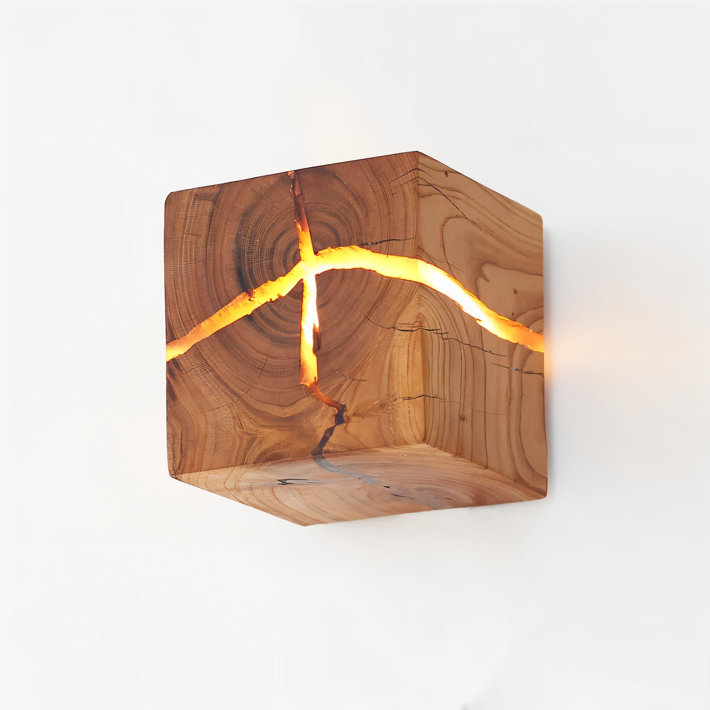 QuadCrackle Wandleuchte Holz - Japanische Eleganz