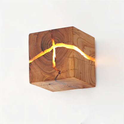 QuadCrackle Wandleuchte Holz - Japanische Eleganz