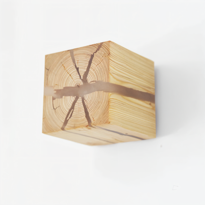 QuadCrackle Wandleuchte Holz - Japanische Eleganz