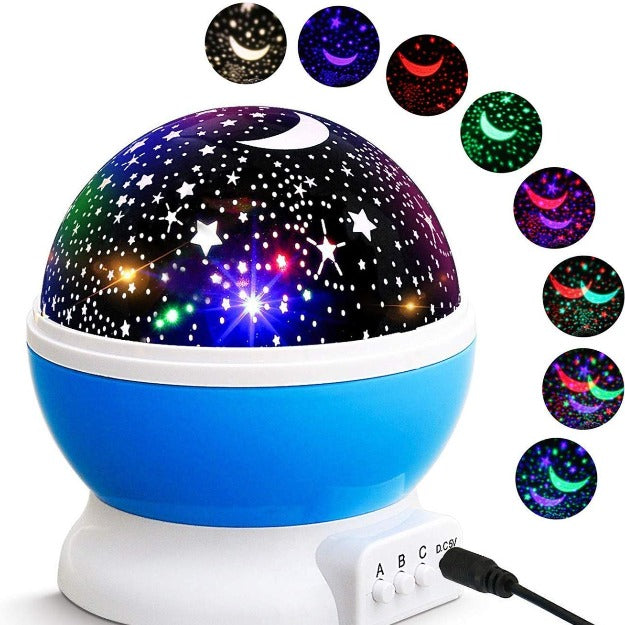 SternMond Lampe - Rotierende LED Nachtlampe für Kinder