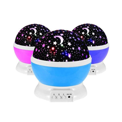 SternMond Lampe - Rotierende LED Nachtlampe für Kinder