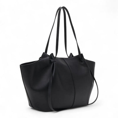LYRA – Große Handtasche aus schwarzem PU-Leder