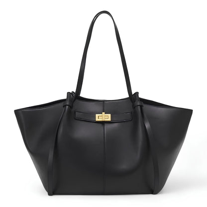 LYRA – Große Handtasche aus schwarzem PU-Leder