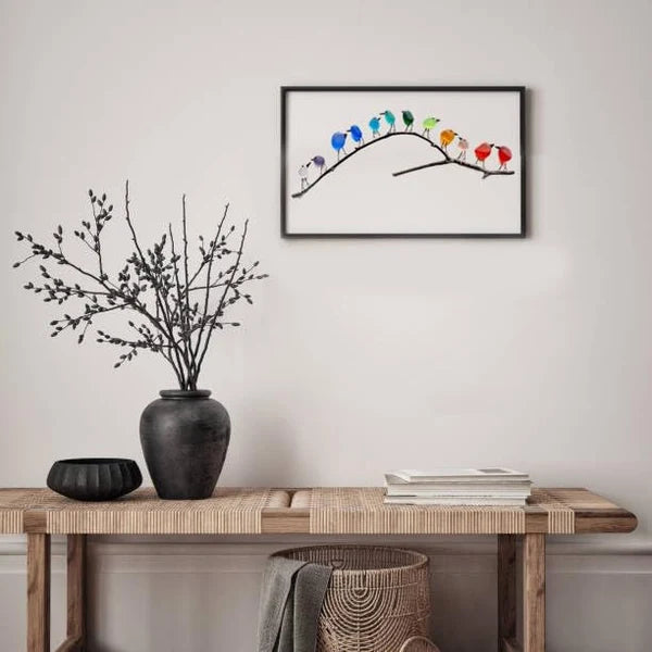 Avelnix – Bunte Vogel-Wanddekoration mit Astmotiv