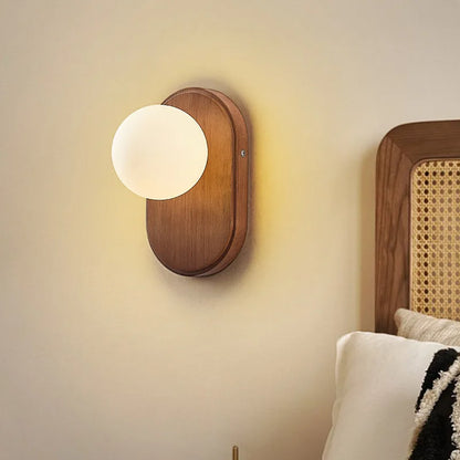 ZenLight Hikari Wandleuchte – japanische Wandleuchte aus Massivholz mit Milchglas | Vintage-Nordic-Design
