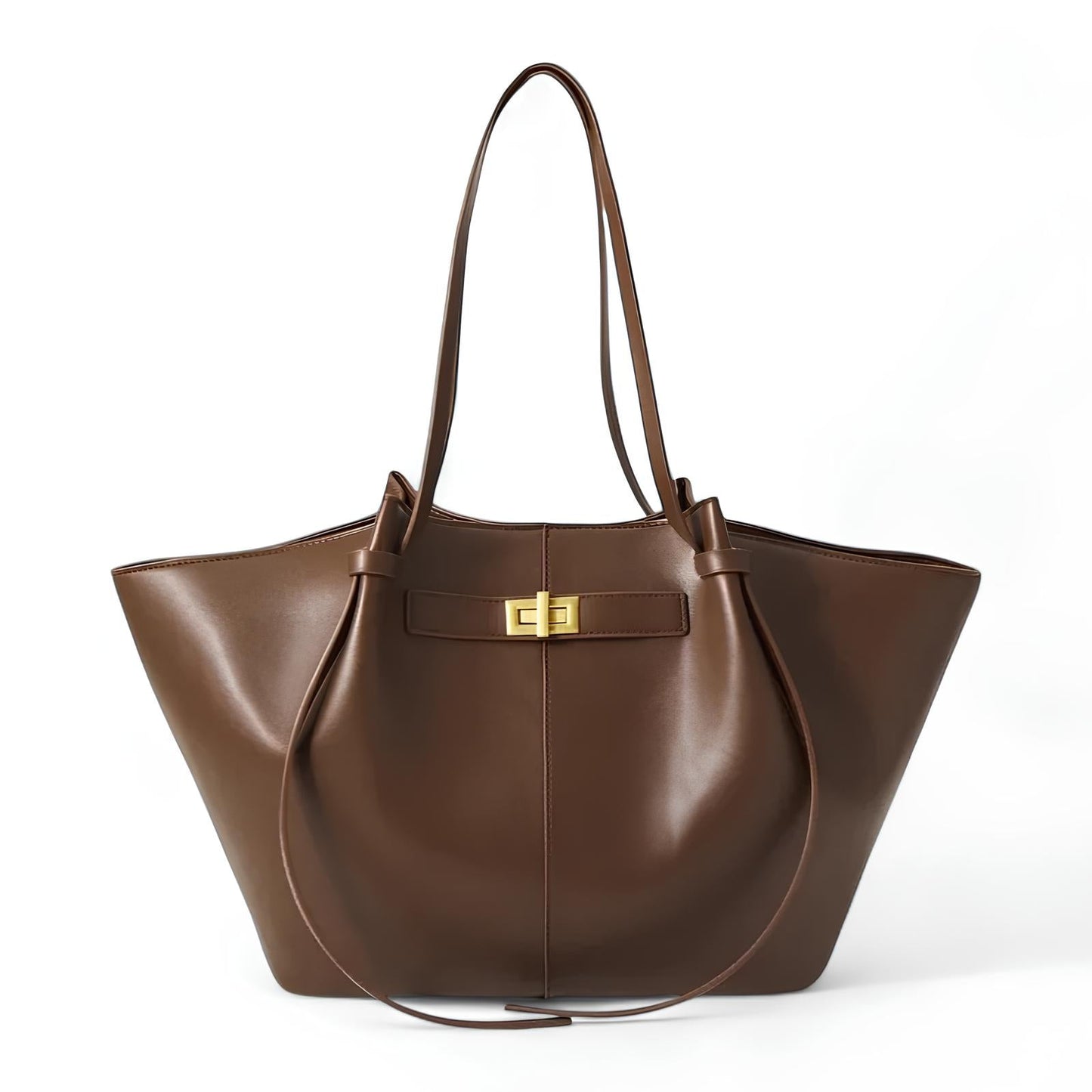 LYRA – Große Handtasche aus schwarzem PU-Leder