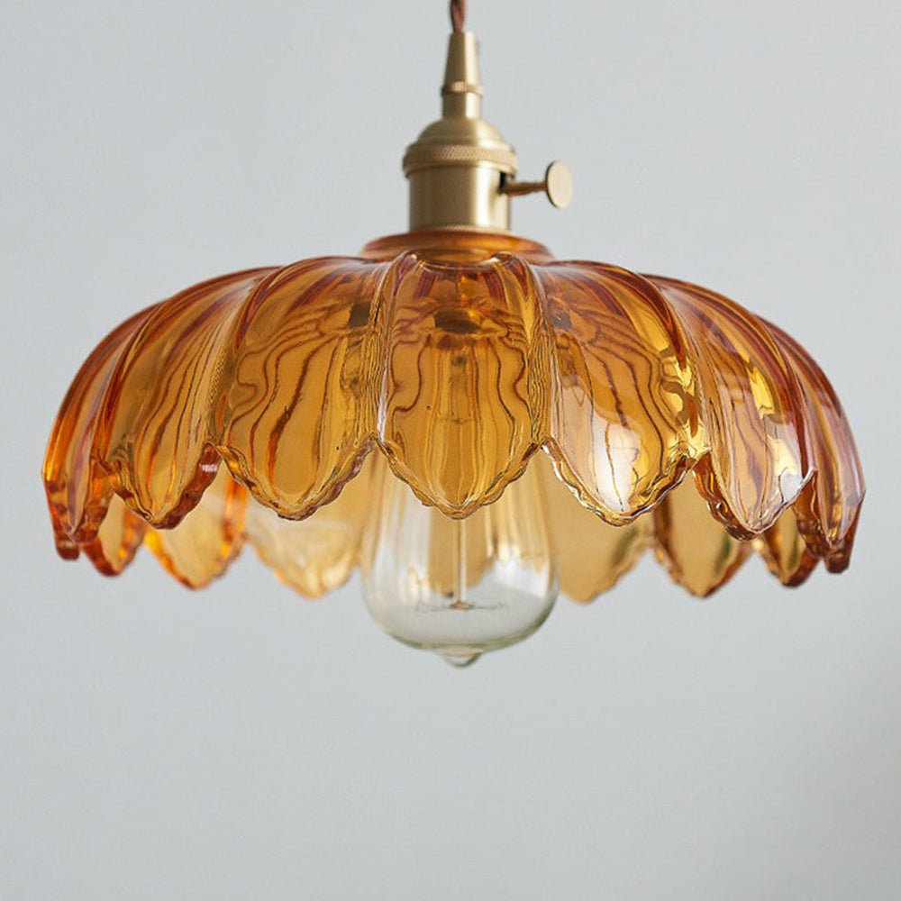 Vintage Glasblumen-Hängelampe