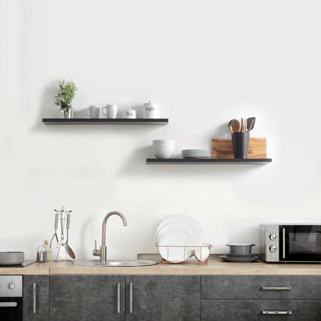 Schlanke Schwebende Regale MDP - Natürliches Holzdesign