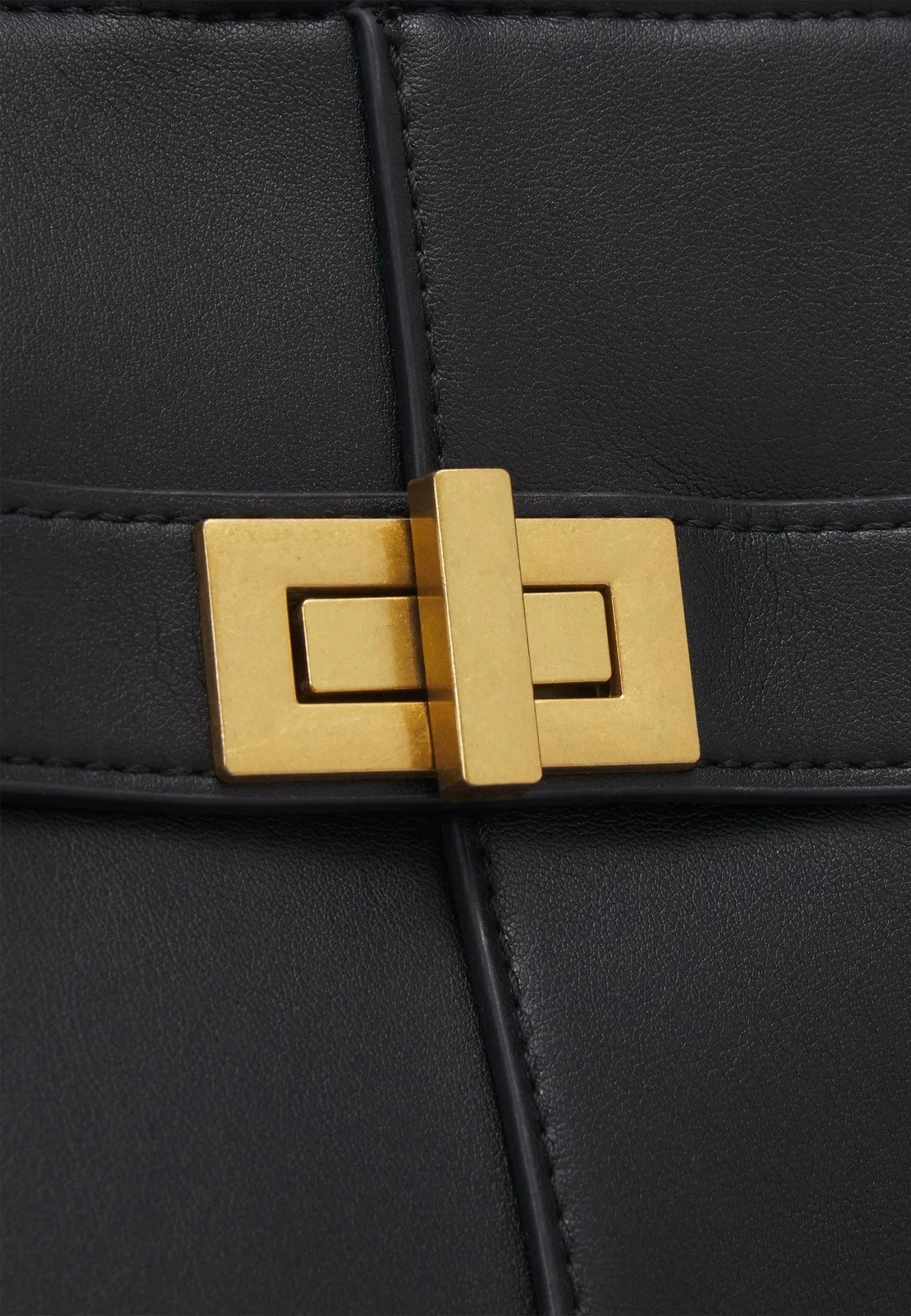 LYRA – Große Handtasche aus schwarzem PU-Leder
