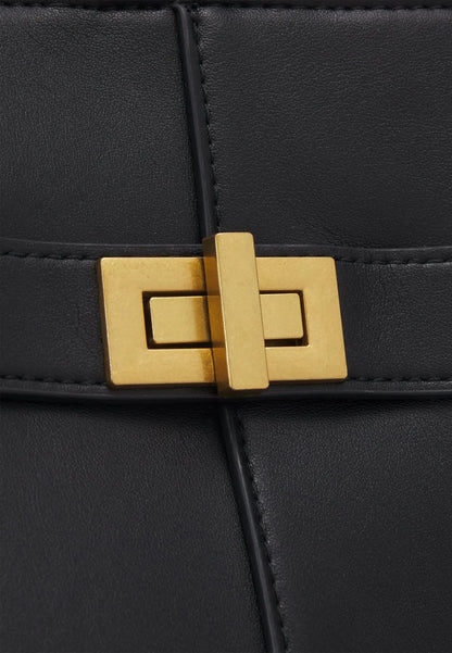 LYRA – Große Handtasche aus schwarzem PU-Leder
