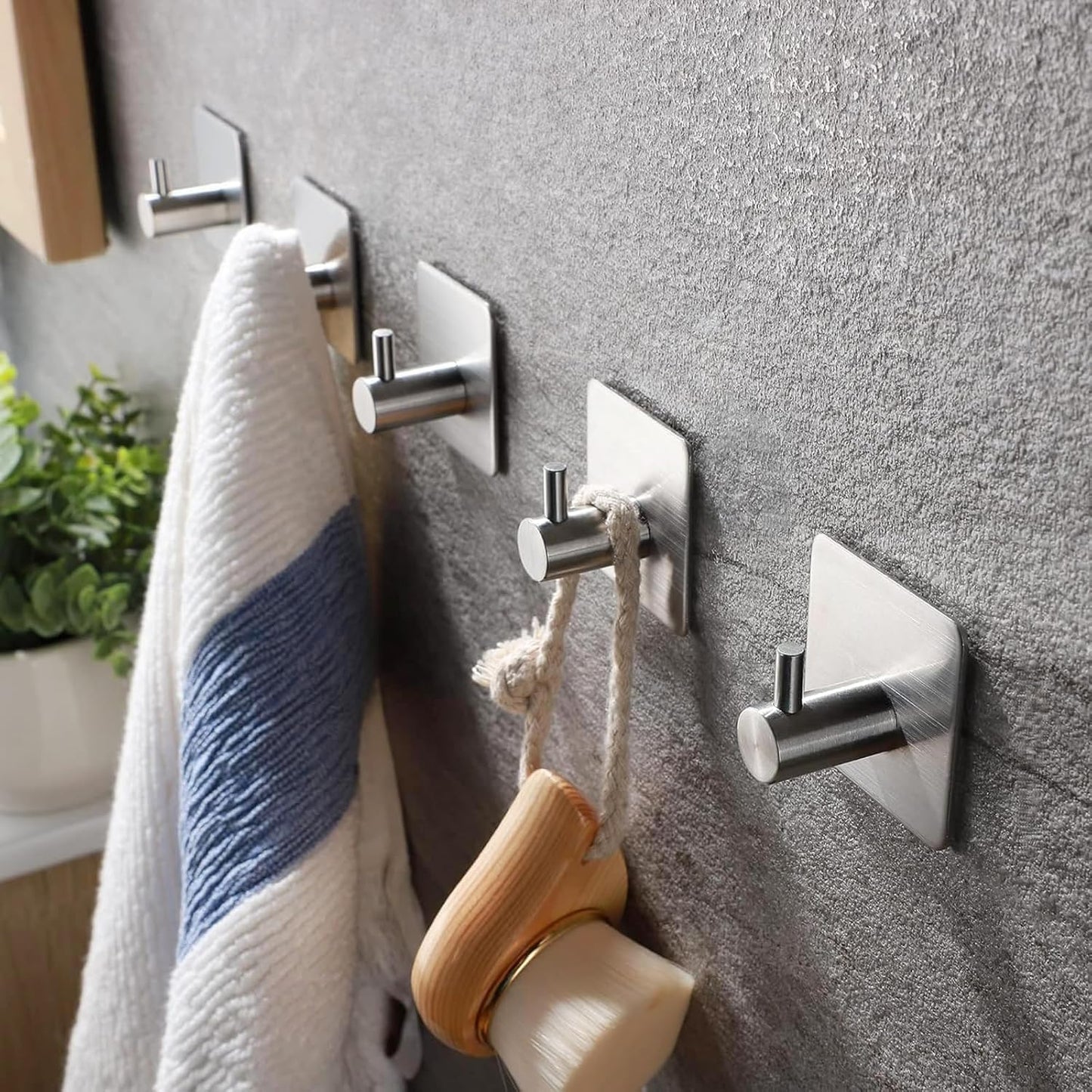 Selbstklebende Wandhaken Set - Edles Marmor-Design
