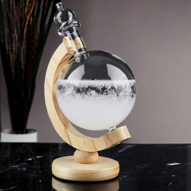Sturmglobus Wettervorhersage - Natürliches Holzdesign