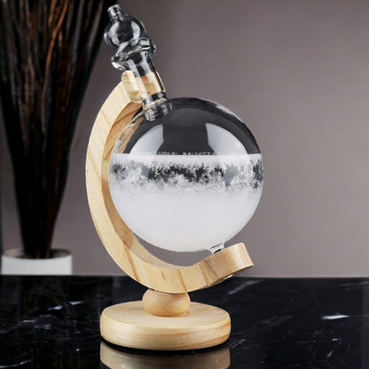 Sturmglobus Wettervorhersage - Natürliches Holzdesign