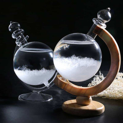 Sturmglobus Wettervorhersage - Natürliches Holzdesign