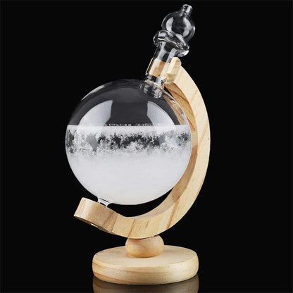 Sturmglobus Wettervorhersage - Natürliches Holzdesign