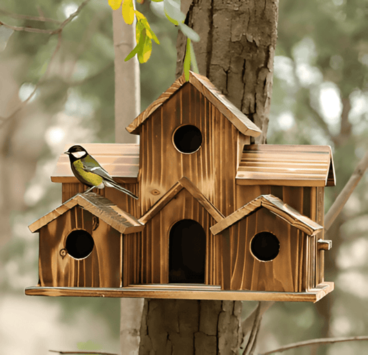 Sylion Hängendes Holzvogelhaus - Natürliches Holzdesign