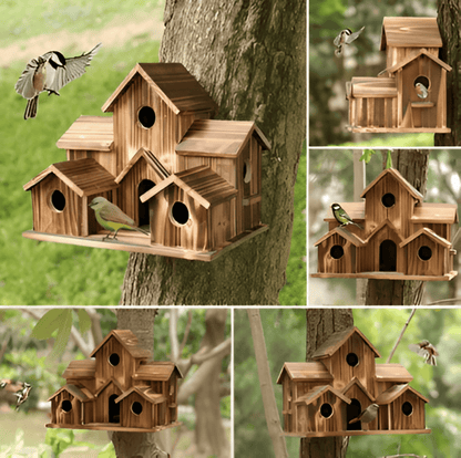 Sylion Hängendes Holzvogelhaus - Natürliches Holzdesign