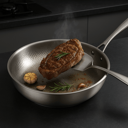 TITAN-PREMIUM PANNE – Hochwertige Titanpfanne ohne Beschichtung für alle Herdarten