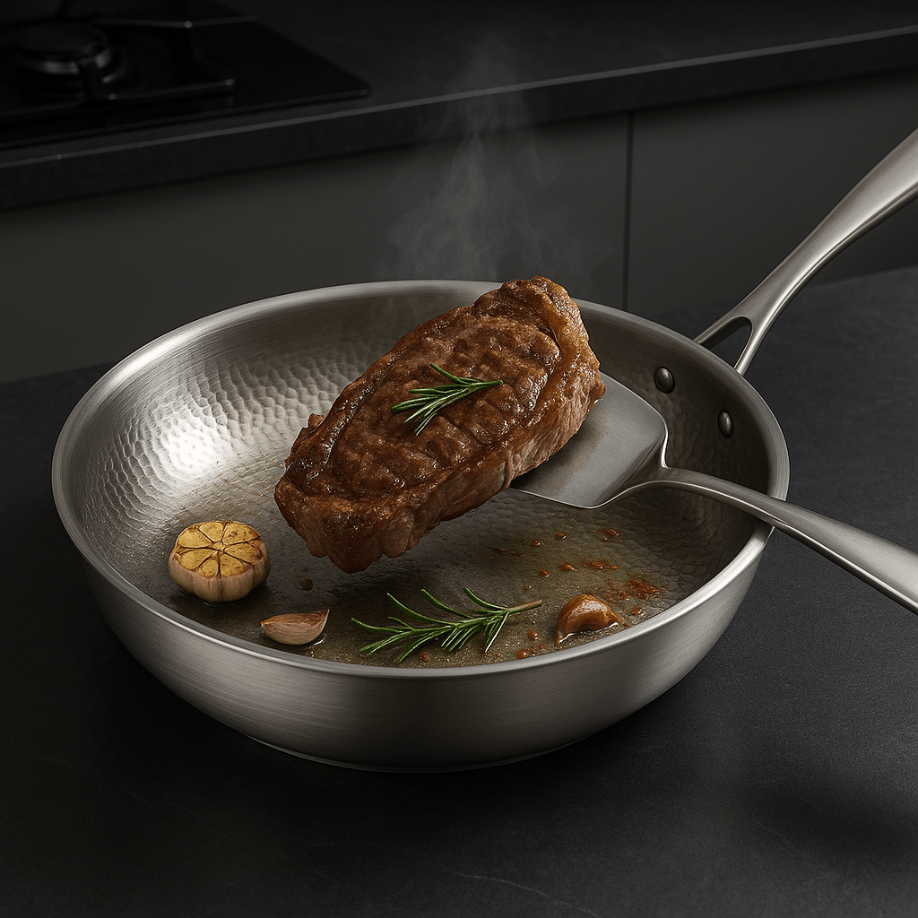 TITAN-PREMIUM PANNE – Hochwertige Titanpfanne ohne Beschichtung für alle Herdarten