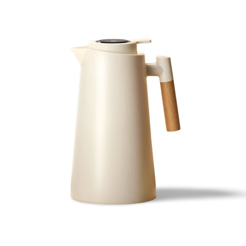 Thermalkrug Mit Temperaturanzeige - Natürliches Holzdesign
