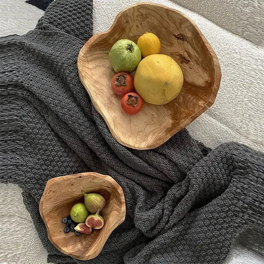 Unregelmäßige Obstschale Aus Naturholz - Premium Qualität
