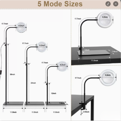 Lensora – LED Lupen-Stehlampe für Detailarbeiten mit flexiblem Schwanenhals