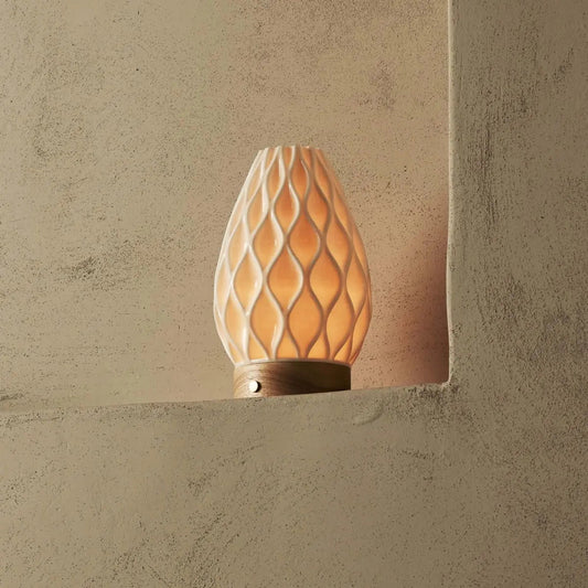 Vela Kabellose Tischlampe - Natürliches Holzdesign