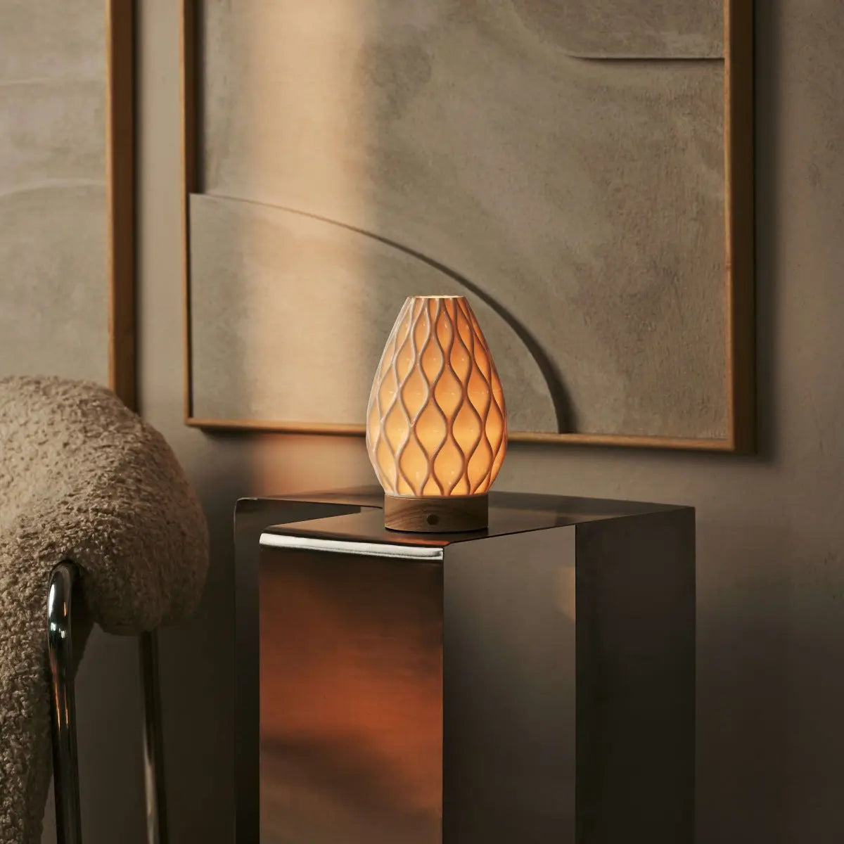 Vela Kabellose Tischlampe - Natürliches Holzdesign
