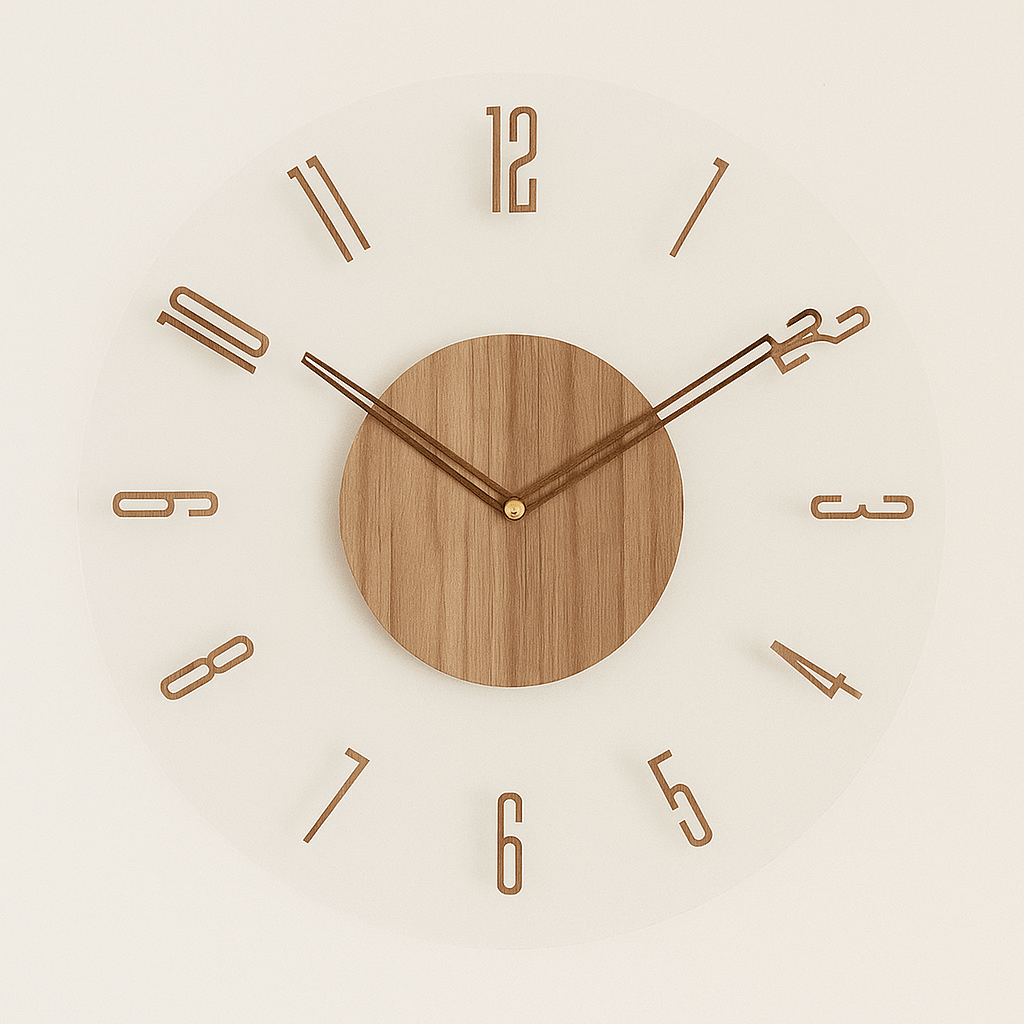 NORDIC CLOCK – Geräuschlose Wanduhr aus Holz im minimalistischen Design
