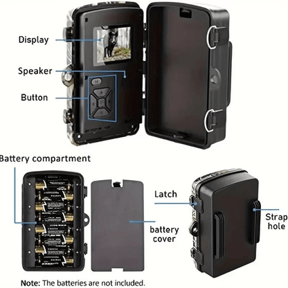 WILDWATCH – 12 MP Nachtsicht-Wildkamera mit 1080P HD Video