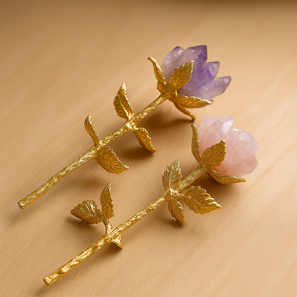 Zenaura Rose - Handgefertigte Kristallrose als Blickfang