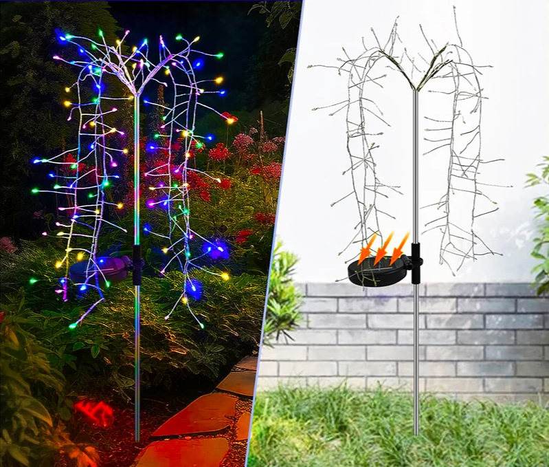 Sunburst – Solar LED Feuerwerk Gartenleuchte mit mehreren Lichtstrahlen