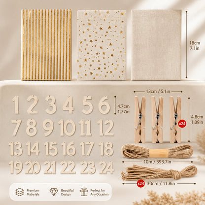 Giftloop – DIY-Adventskalender mit 24 nummerierten Säckchen zum Befüllen