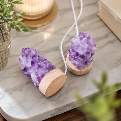Gemvoria – LED-Kristalllampe mit Amethyst und zwei Lichtfarben