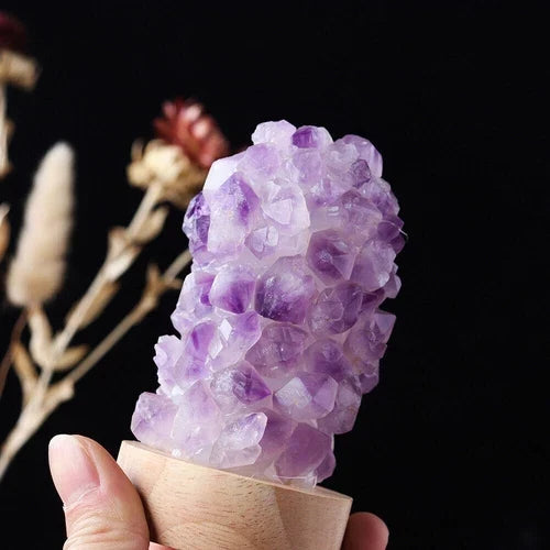 Gemvoria – LED-Kristalllampe mit Amethyst und zwei Lichtfarben