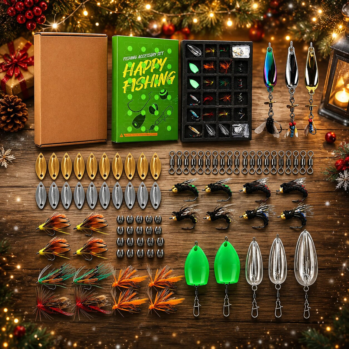 Tacklevia – Adventskalender für Angler mit verschiedenen Angelutensilien