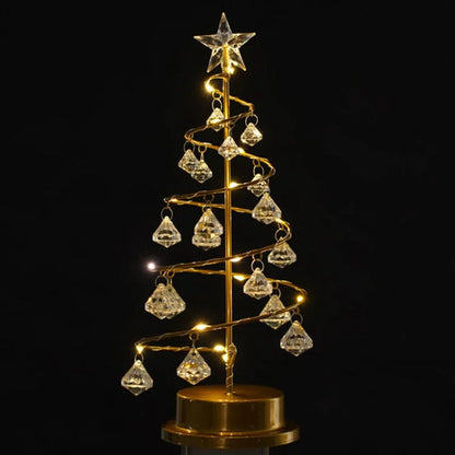 Pineglow – Kristall LED Weihnachtsbaum Tischleuchte mit Licht