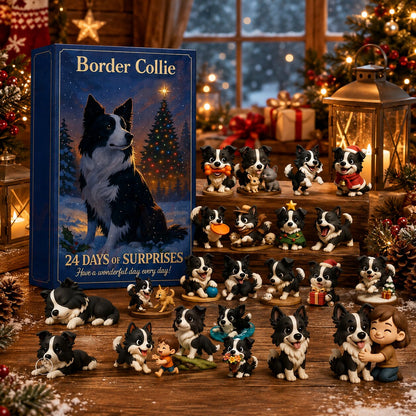 Pawcollio – Border-Collie-Kalender mit 24 flachen Dekorationsmotiven