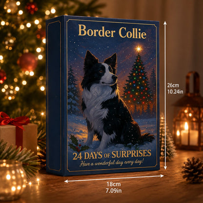 Pawcount – Adventskalender mit 24 Border-Collie-Motiven und flachen Designs