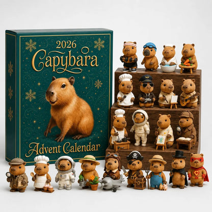 Cappyvent – Capybara-Adventskalender mit 24 nummerierten Türchen und 2D-Ornamenten