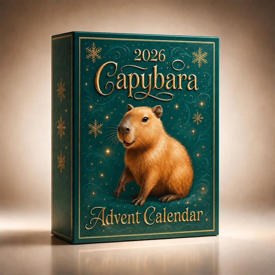 Cappyvent – Capybara-Adventskalender mit 24 nummerierten Türchen und 2D-Ornamenten