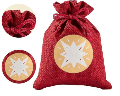 Giftvexa – 24 nummerierte Geschenksäckchen mit Aufhängeschnur zum Befüllen