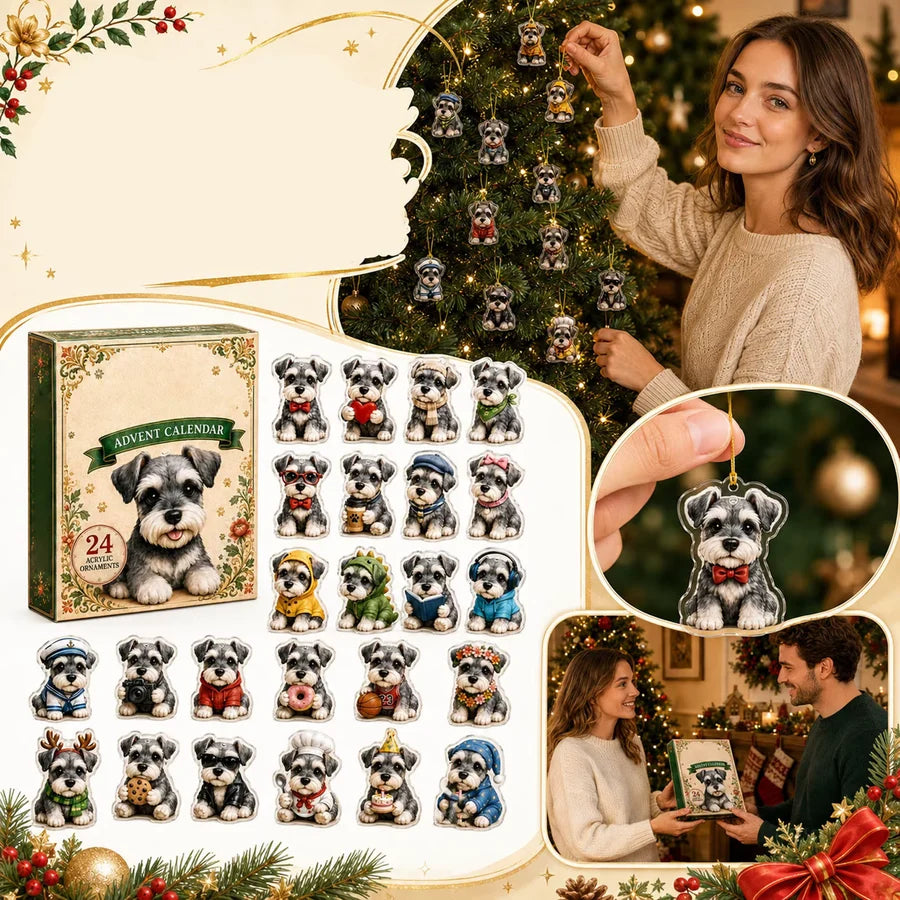 Dogvanto – Adventskalender mit Anhängern im 2D-Schnauzer-Design